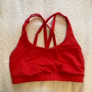 Lululemon Burnt Red Yoga Sports Bra Cross Back